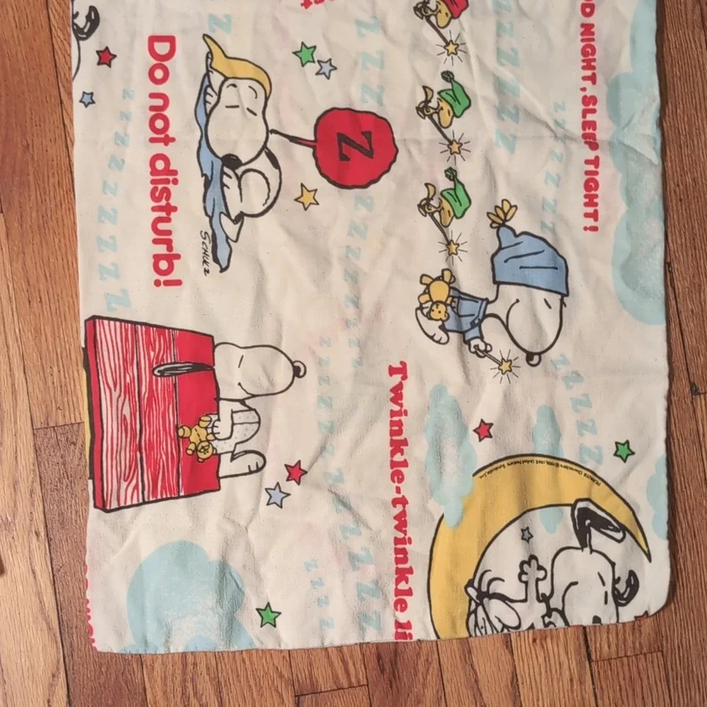 Peanuts Snoopy Pillowcase Set Standard Flannel Cotton Polyester Woodstock